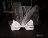 Short Satin Bow Veil for Bride Viniodress AC1311-Veils-Viniodress-Ivory-Viniodress