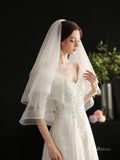 Short Tulle Bridal Veil Blusher Veils Viniodress AC1302