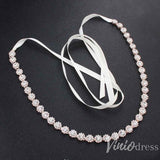 Silver Crystal Bridal Sashes Viniodress ACC1151-Sashes & Belts-Viniodress-Rose Gold-Viniodress