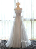 Silver Grey Cheap Mother of the Bride Dresses with Sleeves FD1326