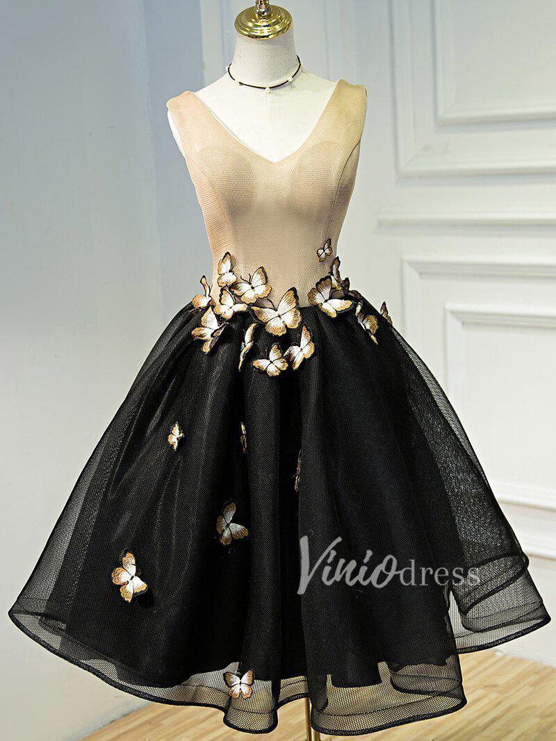 Simple A-line Black Knee Length Homecoming Dresses SD1010-homecoming dresses-Viniodress-Black-Custom Size-Viniodress