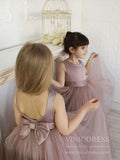 <transcy>Vestidos de niña de flores de color malva lindo simple vestido de bola de los niños para la boda GL1061B</transcy>