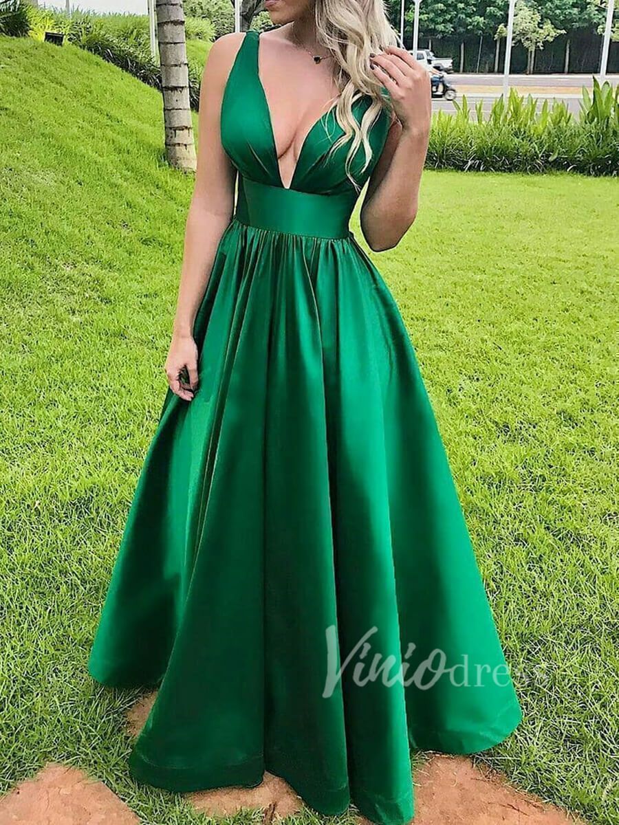 Simple Emerald Green Military Ball Gown Cheap Formal Dresses FD1552-prom dresses-Viniodress-Emerald Green-Custom Size-Viniodress