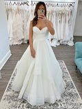 Simple Layered Organza Minimalist Wedding Dresses Strapless Bridal Dress VW1565