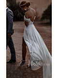 Simple Long Chiffon Boho Wedding Dresses Beach Bridal Dress VW1221