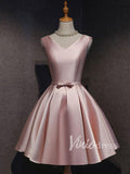 Simple Satin Homecoming Dresses with Pockets SD1235