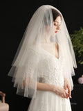Simple Tulle Bridal Blusher Veils Viniodress AC1301