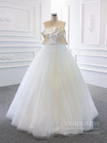 Simple Tulle Wedding Dresses Satin Minimalist Wedding Gown VW1773