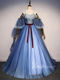 Slate Blue Princess Ball Gown Prom Dresses FD1489