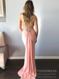 Spaghetti Strap Crossed Mermaid Prom Dresses with Detachable Train FD2120