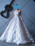 Sparkling Lace Wedding Dresses Strapless Champagne Ball Gown VW1522