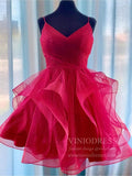 Sparkling Red Homecoming Dresses with Straps SD1153