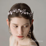 Sparkly Crystal Petals Silver Bridal Headband ACC1112-Headpieces-Viniodress-Silver-Viniodress