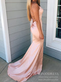 Strap Crossed Back Junior Prom Dresses Simple Satin Mermaid Formal Dress FD2123