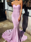 Strapless Mermaid Prom Dresses Sparkling Pageant Dress Viniodress FD1296