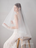 Two-Layers Ivory Tulle Knee Length Wedding Veils ACC1050-Veils-Viniodress-Ivory-Viniodress
