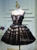 Vintage Black Mini Homecoming Dresses Viniodress SD1018