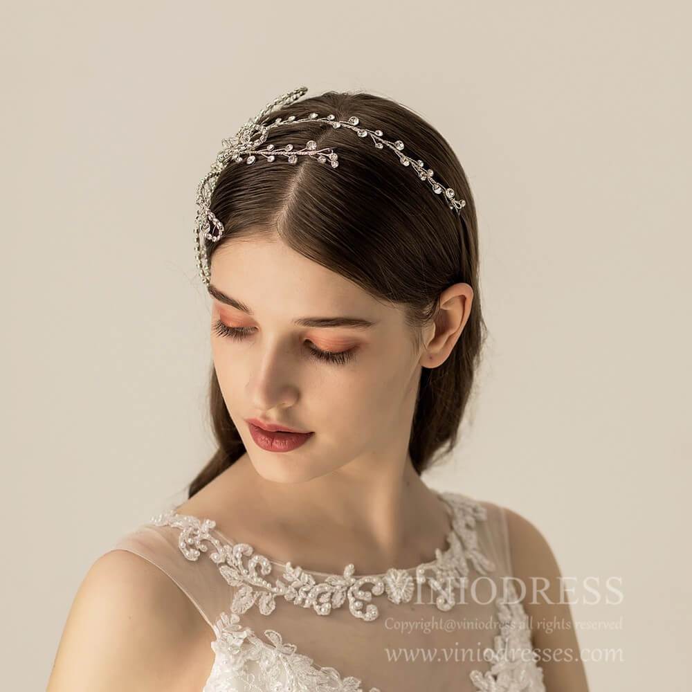 Vintage Crystal Beaded Hair Vine for Bride AC1100-Headpieces-Viniodress-Headband-Viniodress