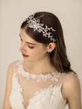 Vintage Crystal Bridal Hair Vine with Pearl Flower AC1193-Headpieces-Viniodress-Headband-Viniodress