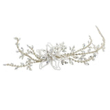 Vintage Crystal Bridal Hair Vine with Pearl Flower AC1193-Headpieces-Viniodress-Headband-Viniodress