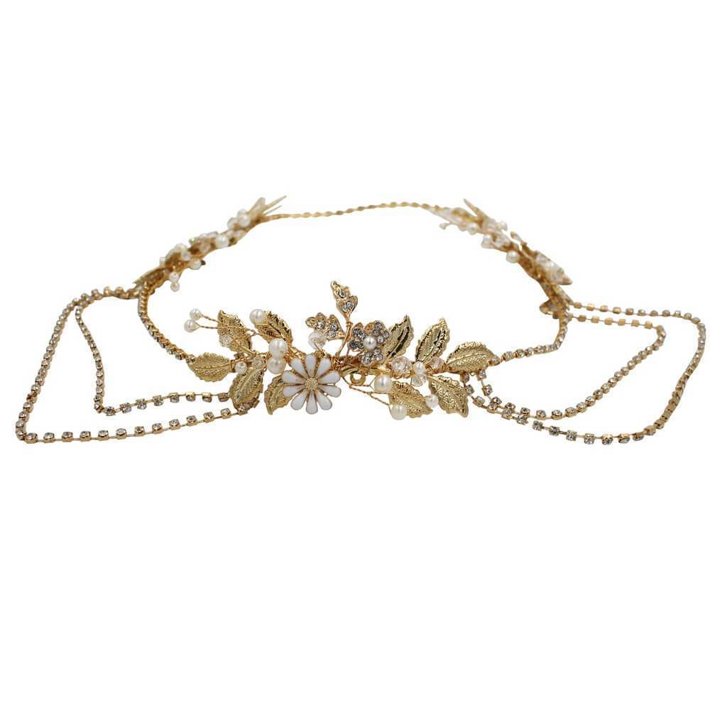 Vintage Gold Bridal Circlet Headband AC1103-Headpieces-Viniodress-Headband-Viniodress