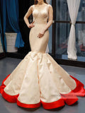 Vintage Gold Trumpet Prom Dresses Mermaid Pageant Dress FD1386