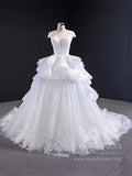 Vintage Lace Appliqued Princess Wedding Dresses Open Back Dress VW1520