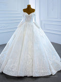 Vintage Lace Ball Gown Wedding Dresses with Sleeves 67206