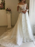 Vintage Lace Bohemian Wedding Dresses with Long Sleeves VW1342