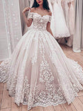 Vintage Lace Princess Wedding Dresses Off the Shoulder Wedding Gowns VW1291