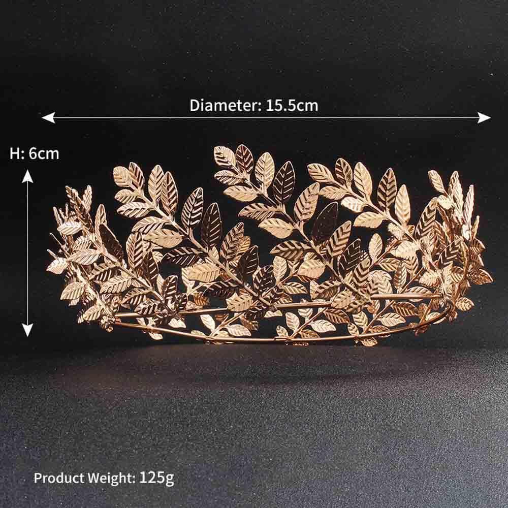Vintage Laurel Leaf Circle Crown for Bride AC1047-Headpieces-Viniodress-Gold-Viniodress