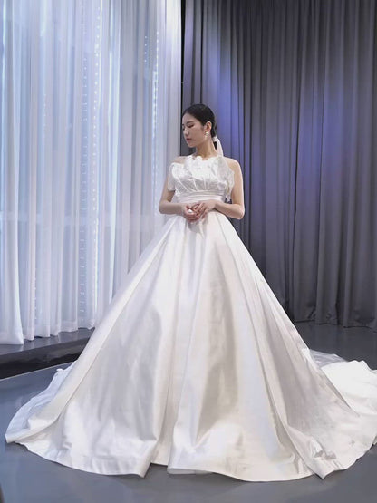Strapless Satin Wedding Gown Modest Wedding Dresses VW2034