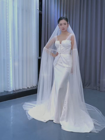 Vintage Mermaid Satin Wedding Dresses 67502