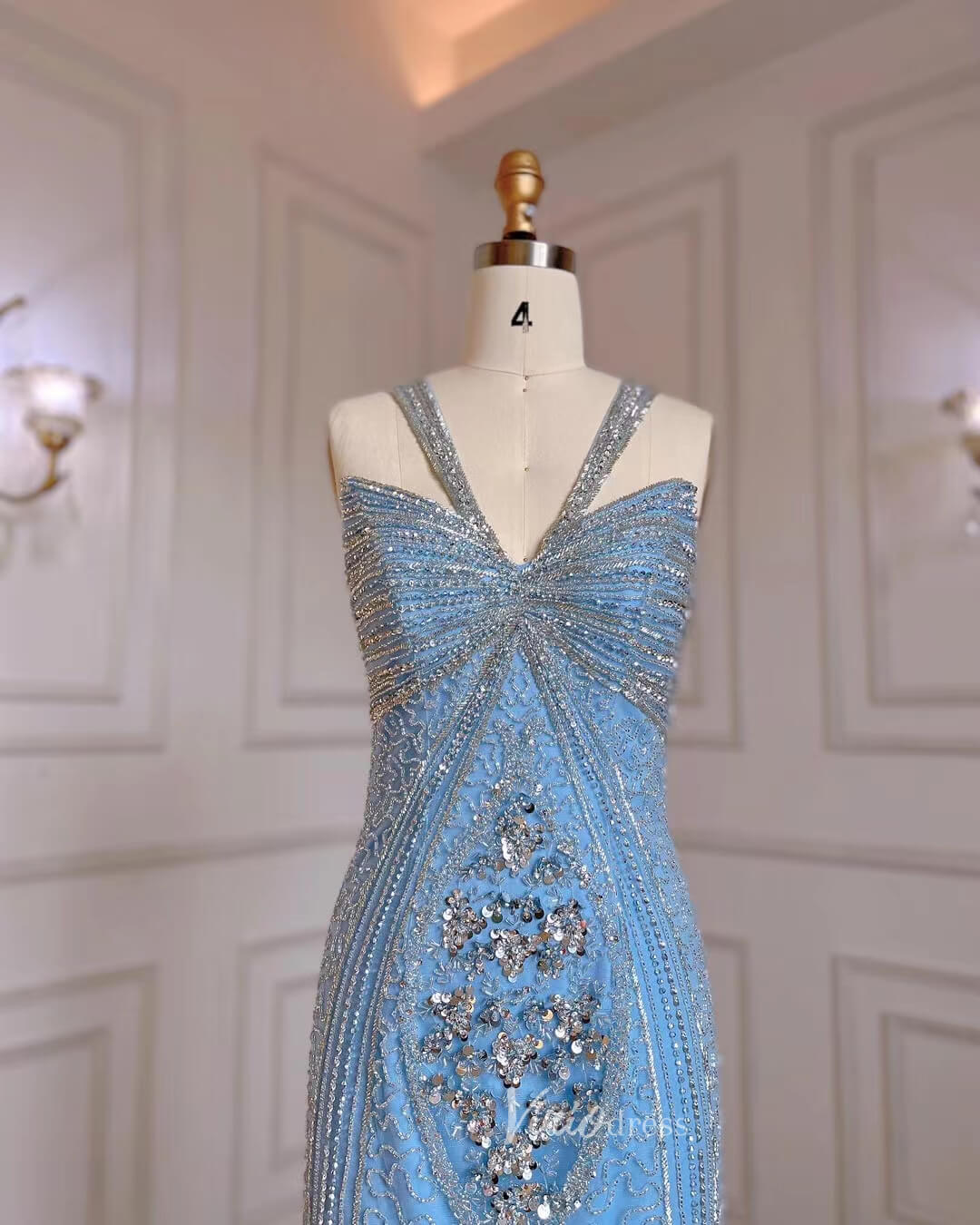 Baby Blue Beaded Prom Dresses Vintage 20s Evening Dress 20056-prom dresses-Viniodress-Viniodress