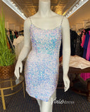 Beaded Bodycon Sequin Cocktail Dresses Spaghetti Strao Hoco Dress SD1593-homecoming dresses-Viniodress-Viniodress