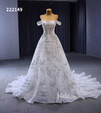 Beaded Floral Wedding Dresses Off the Shoulder 222149