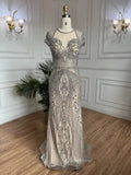 Beaded Grey 1920s Evening Dresses Cap Sleeve Prom Dress 20062