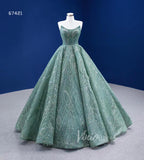 Beaded Greyish-Green Ball Gown Formal Dresses Strapless 67421-Quinceanera Dresses-Viniodress-Viniodress