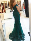 Beaded Lace Mermaid Long Prom Dresses Off the Shoulder Formal Dress FD1698-prom dresses-Viniodress-Viniodress