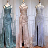 Beaded Mermaid Prom Dresses with Detachable Cape Evening Dress 20015