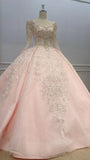 Beaded Pink Sweet 16 Dress Ball Gown Wedding Dress FD2323-Quinceanera Dresses-Viniodress-Viniodress