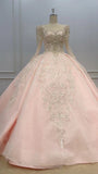 Beaded Pink Sweet 16 Dress Ball Gown Wedding Dress FD2323
