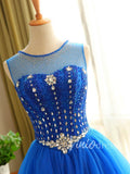 Beaded Royal Blue Homecoming Dresses Corset Back SD1166-homecoming dresses-Viniodress-Viniodress