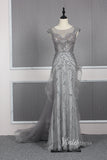 Beaded Sheath Prom Dresses Overskirt Evening Dress FD2825