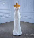 Beaded Sheath Wedding Dress with Removable Overskirt 67404 Viniodress-wedding dresses-Viniodress-Viniodress