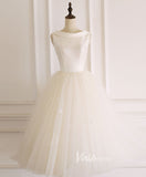 Beaded Tea-Length Prom Dresses Boat Neck Short Formal Dress FD3161
