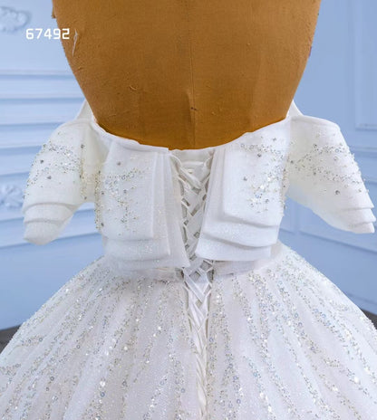 Beaded Tulle Dubai Ball Gown Wedding Dresses 67492-wedding dresses 2025 -Viniodress-Ivory-Custom Size-