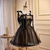 Black Tulle Homecoming Dresses Spaghetti Strap Short Prom Dress SD1588-prom dresses-Viniodress-Viniodress