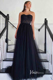 Black Tulle Prom Dresses Strapless Boned Formal Gown FD3269-prom dresses-Viniodress-Viniodress