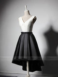 Black & White High Low Cocktail Dresses with Pockets SD1211-homecoming dresses-Viniodress-Viniodress